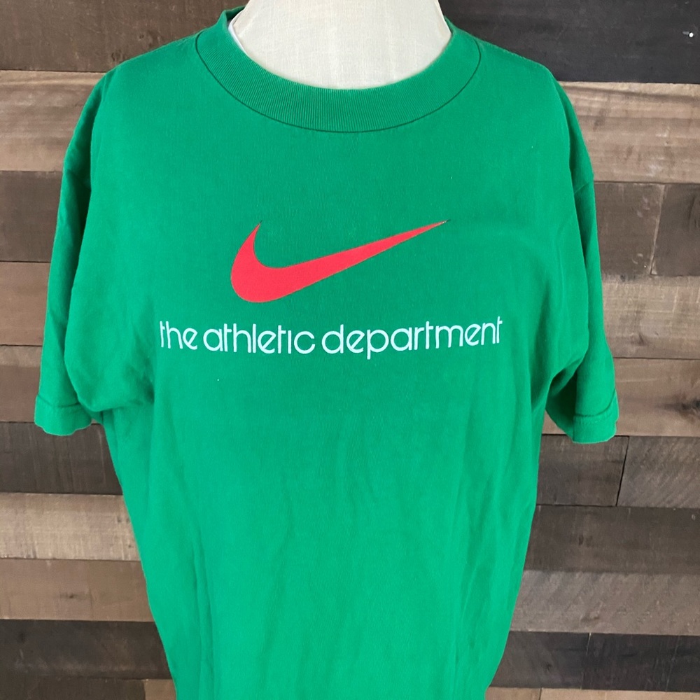 Nike athletic department green Spellout shirt - Picture 2 of 6